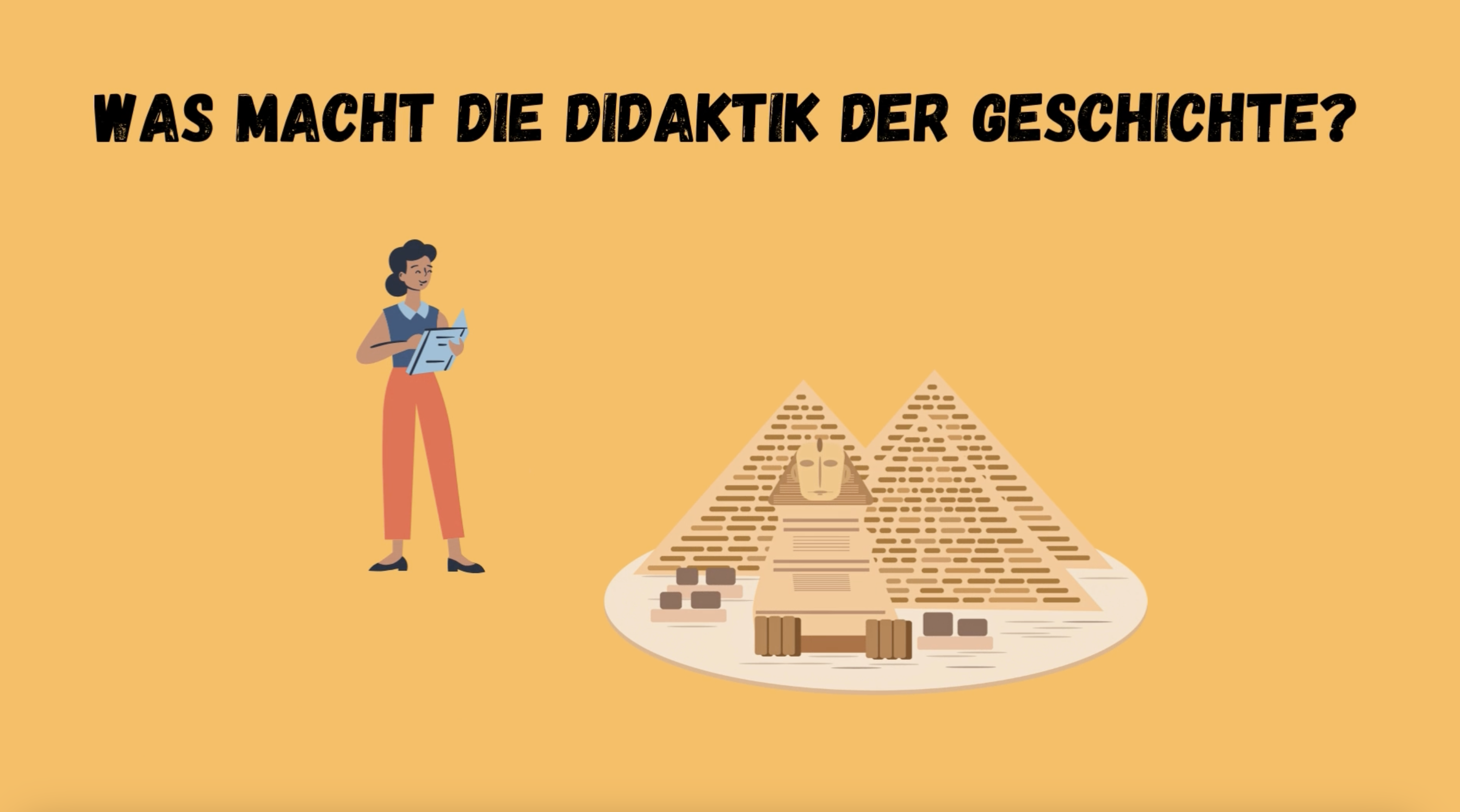 Bildausschnitt des Erklärvideos "Was macht die Didaktik der Geschichte?", erstellt von Michael Boyko mit canva pro.